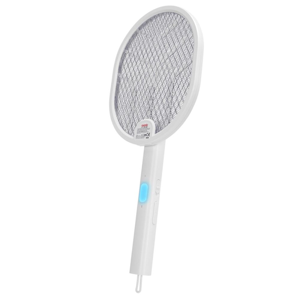 ASONIC AS-A26, Beyaz, 3000V, Raket Tipi, UV Mor Işıklı, 1200mAh, Batar