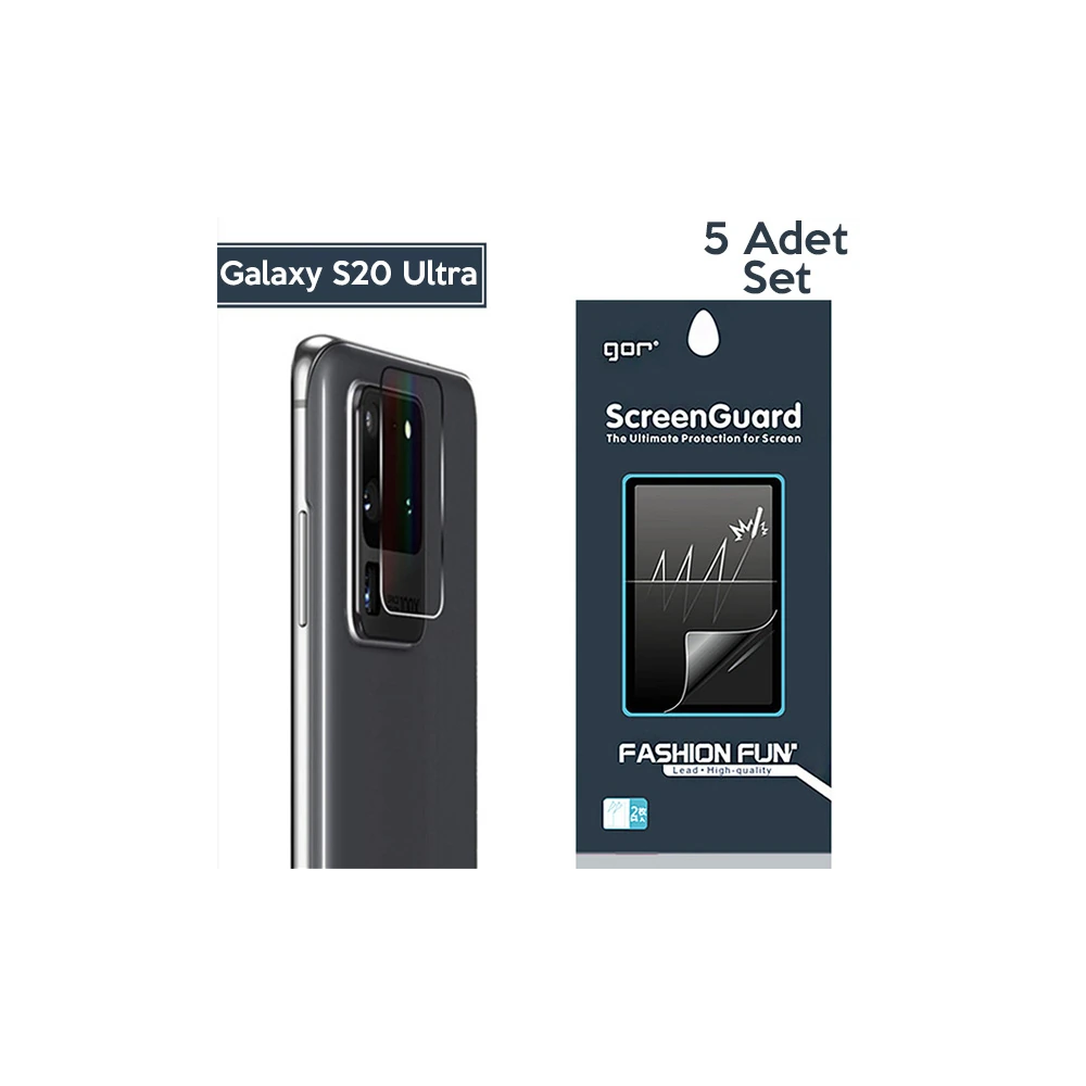 GOR Samsung Galaxy S20 Ultra Kamera Lens Koruyucu 5 Adet