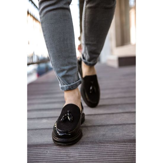 CH002 - RST Loafer Verniciata Erkek Ayakkabı SIYAH