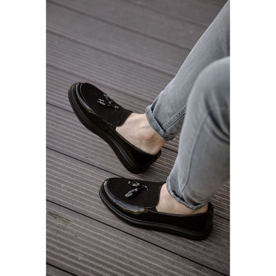 CH002 - RST Loafer Verniciata Erkek Ayakkabı SIYAH