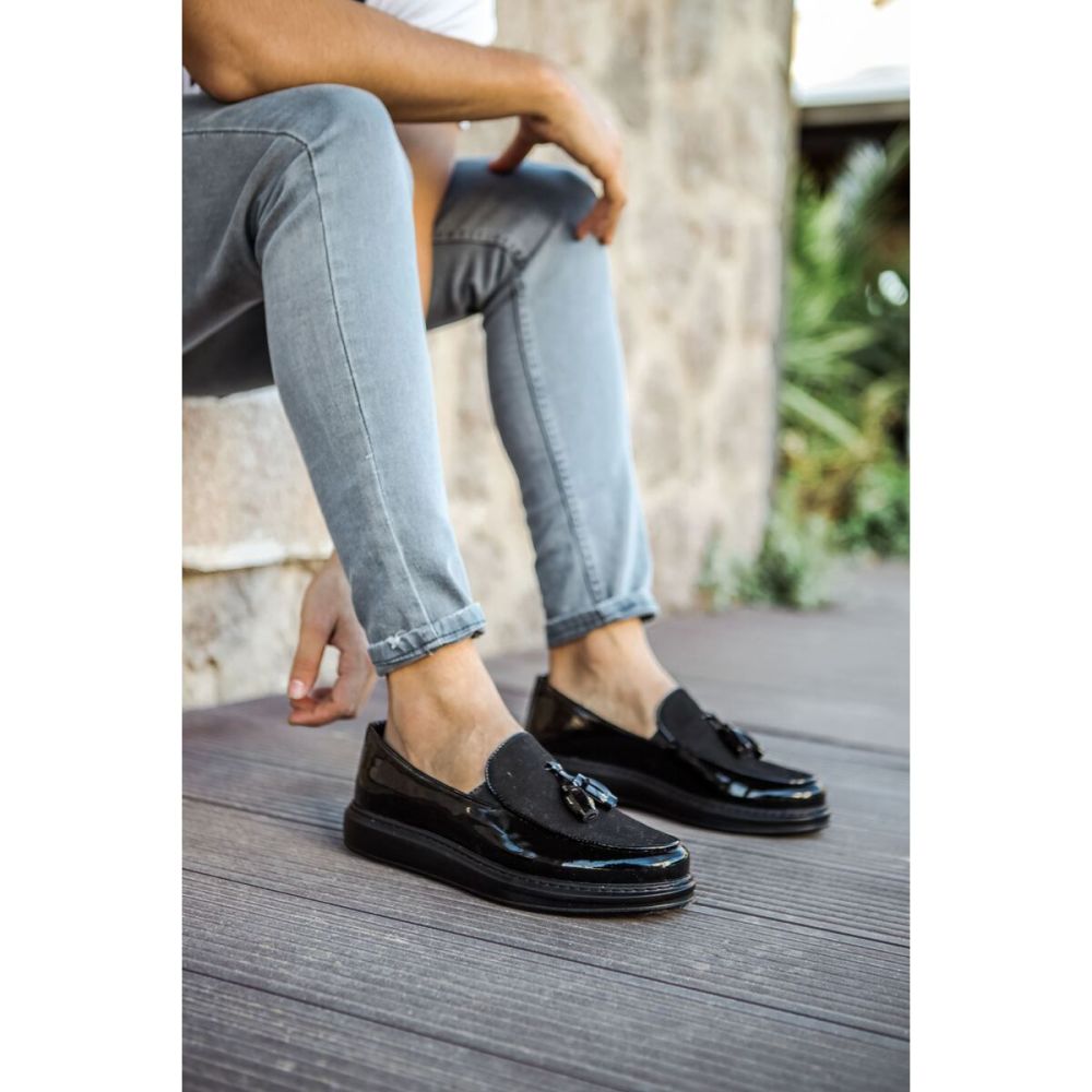 CH002 - RST Loafer Verniciata Erkek Ayakkabı SIYAH