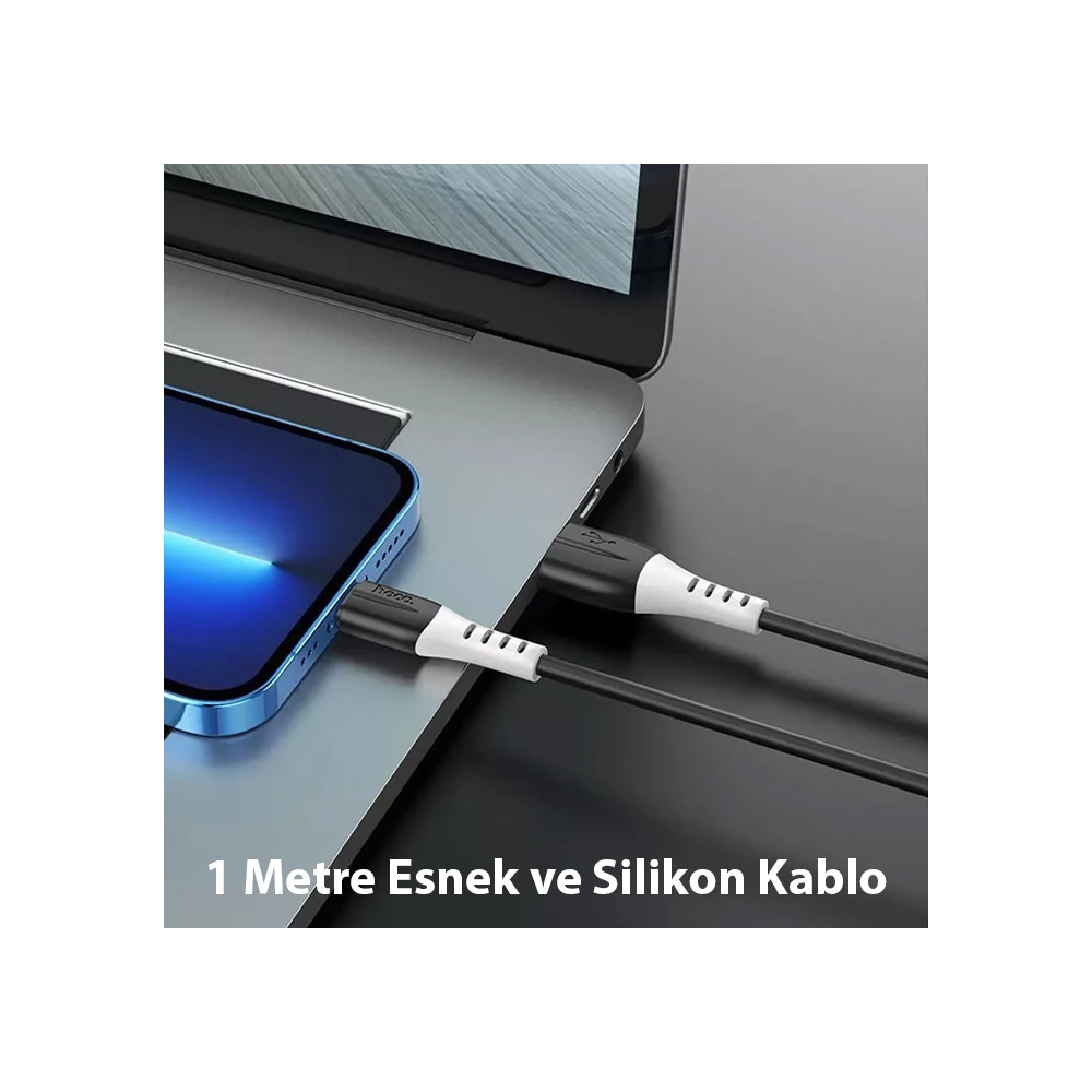 HOCO X82 iPhone Lightning to USB 2.4A Silikon Data ve Şarj Kablosu