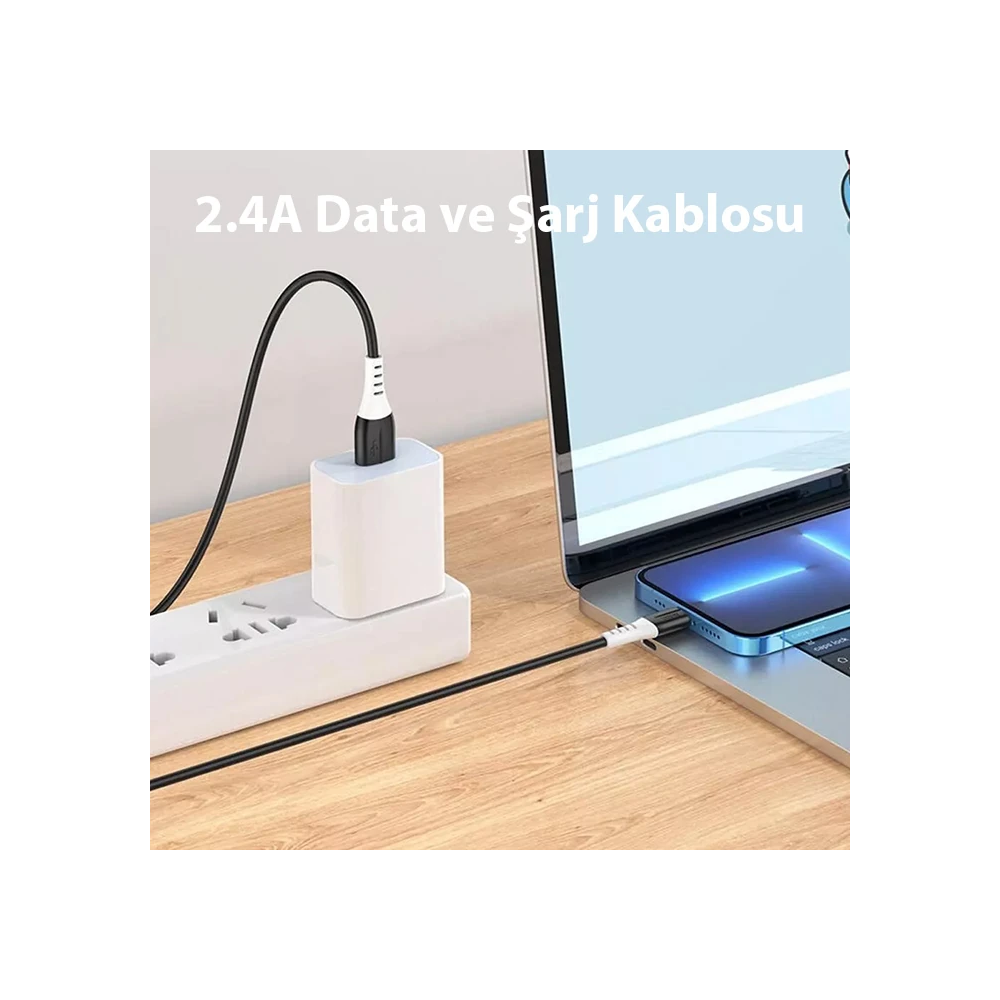 HOCO X82 iPhone Lightning to USB 2.4A Silikon Data ve Şarj Kablosu