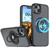 ALLY iPhone 14 Plus İçin Magsafe Uyumlu Yüzük Standlı Manyetik Silikon