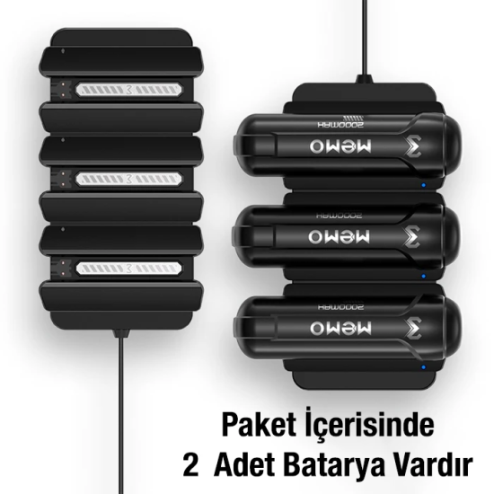 MEMO DL10 - CX12 Telefon Soğutucu Fan Batarya Şarj Paneli + 2 Yedek Po
