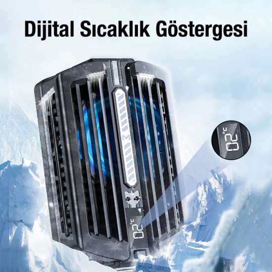 MEMO DL10 Dijital Gösterge 2000mAh Powerbankli Telefon Soğutucu Fan Ra