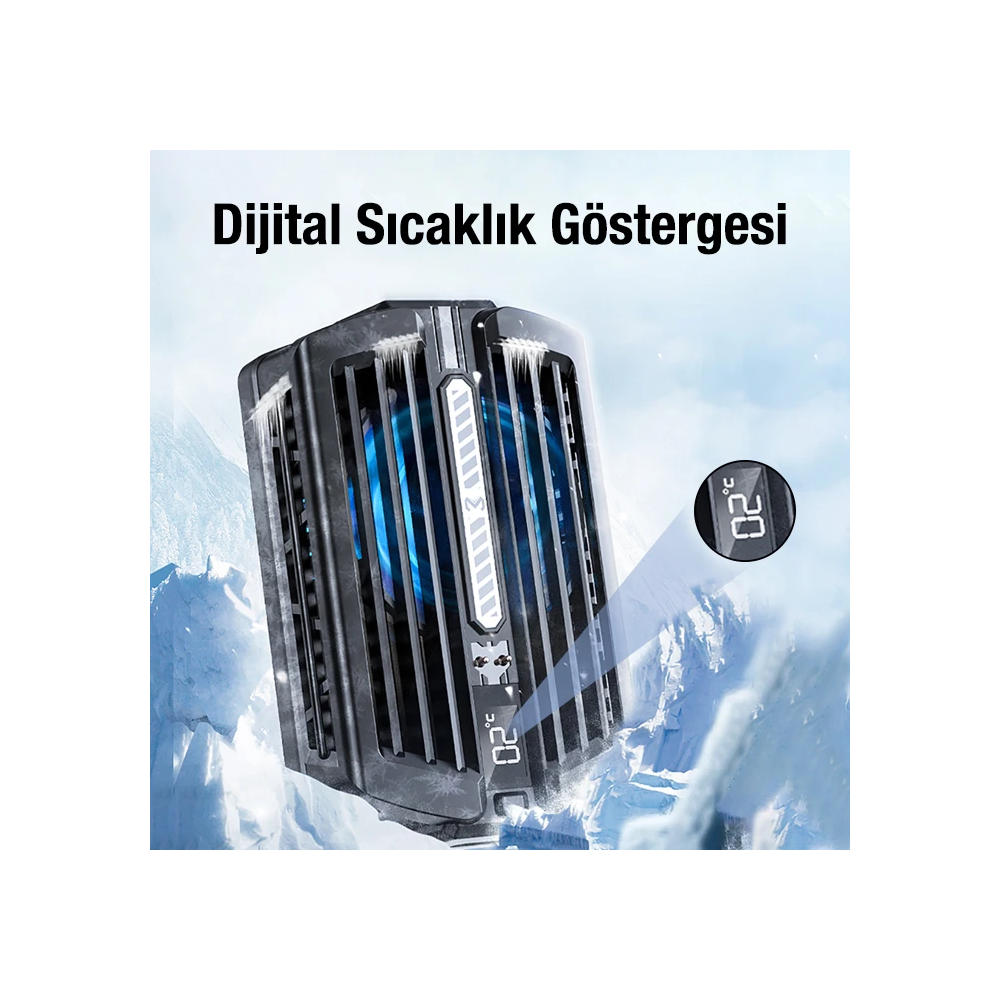 MEMO DL10 Dijital Gösterge 2000mAh Powerbankli Telefon Soğutucu Fan Ra
