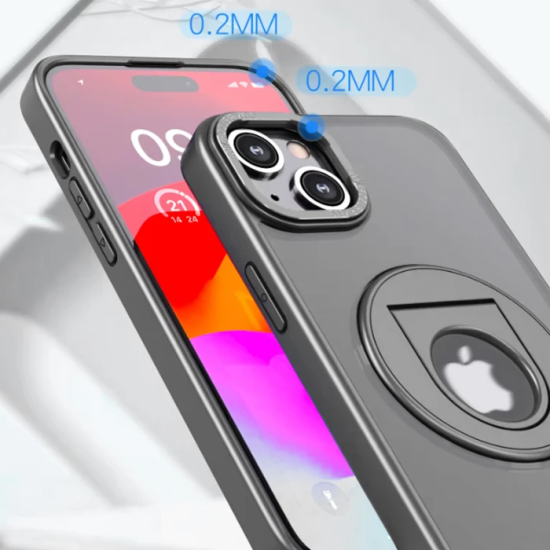 ALLY iPhone 14 Plus İçin Magsafe Uyumlu Yüzük Standlı Manyetik Silikon