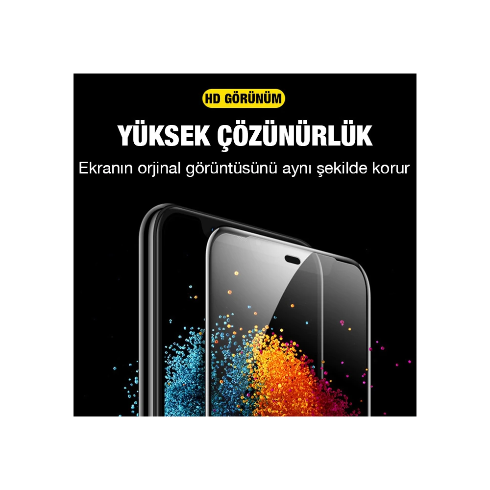 ALLY İPhone 13 Pro Max 6.7inç Full Glue Matte Tempered Cam Ekran Koruy