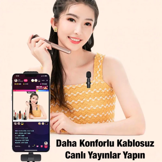 Ally K8 Lightning iPhone Tak Konuş Wireless Kablosuz Mini Yaka Mikrofo