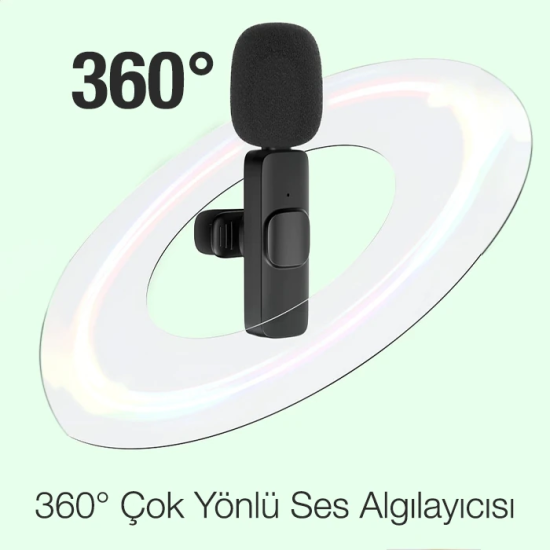 Ally K8 Lightning iPhone Tak Konuş Wireless Kablosuz Mini Yaka Mikrofo