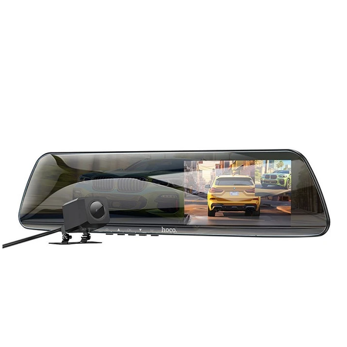 Hoco DV4 DVR Ön Ve Arka Sürüş Kaydedici 45 İnç LCD Dikiz Aynası Araç k