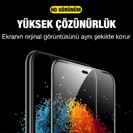 ALLY iPhone 12 -12 Pro 6.1inç Full Glue Matte Tempered Cam Ekran Koruy