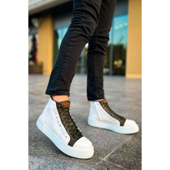 CH167 - GBT Blazer Erkek Bot BEYAZ / HAKI