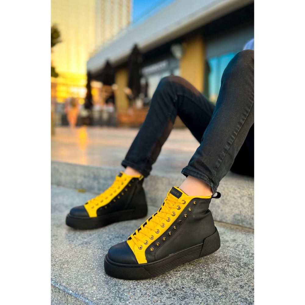 CH167 - GST Blazer Erkek Bot SIYAH - SARI