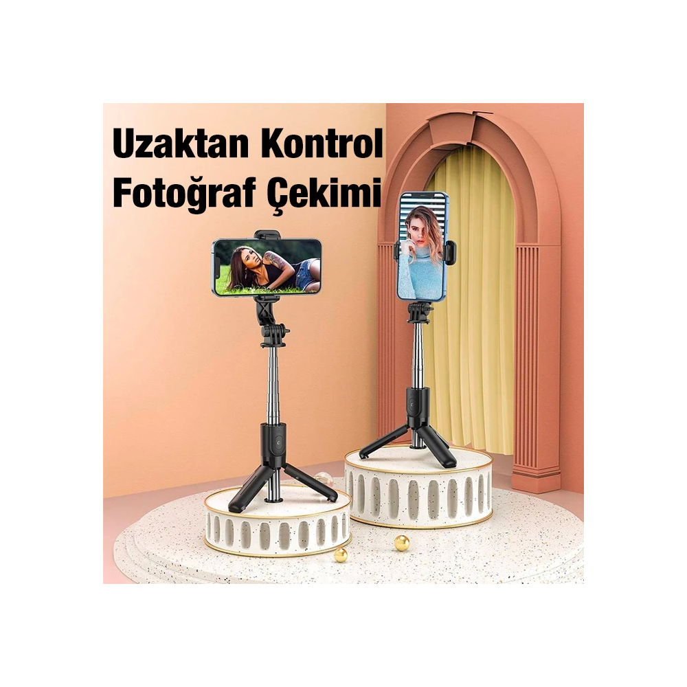 HOCO K17 Bluetooth Uzaktan Kontrol Selfie Çubuğu Tripod Mini Canlı Yay