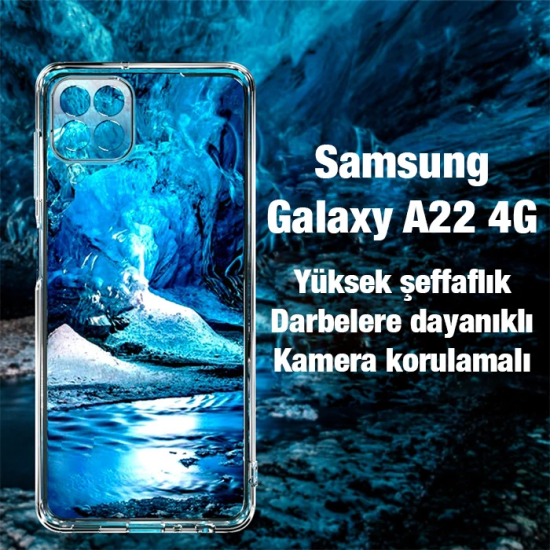 ALLY SM Galaxy A22 4G Kılıf Kamera Korumalı Ultra İnce Şeffaf Silikon 