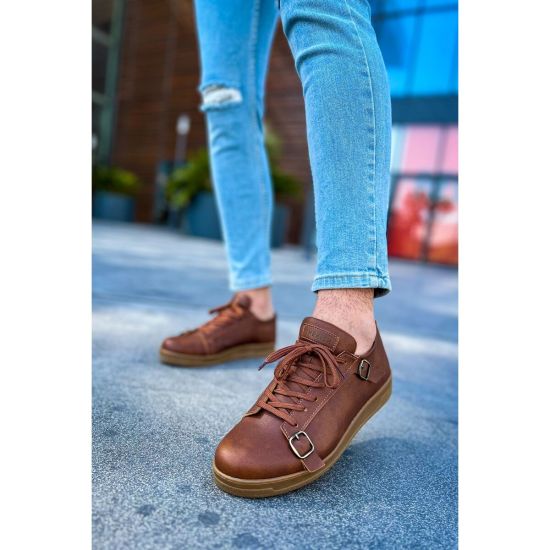 CH191 - CKT Side Buckle Erkek Ayakkabı TABA