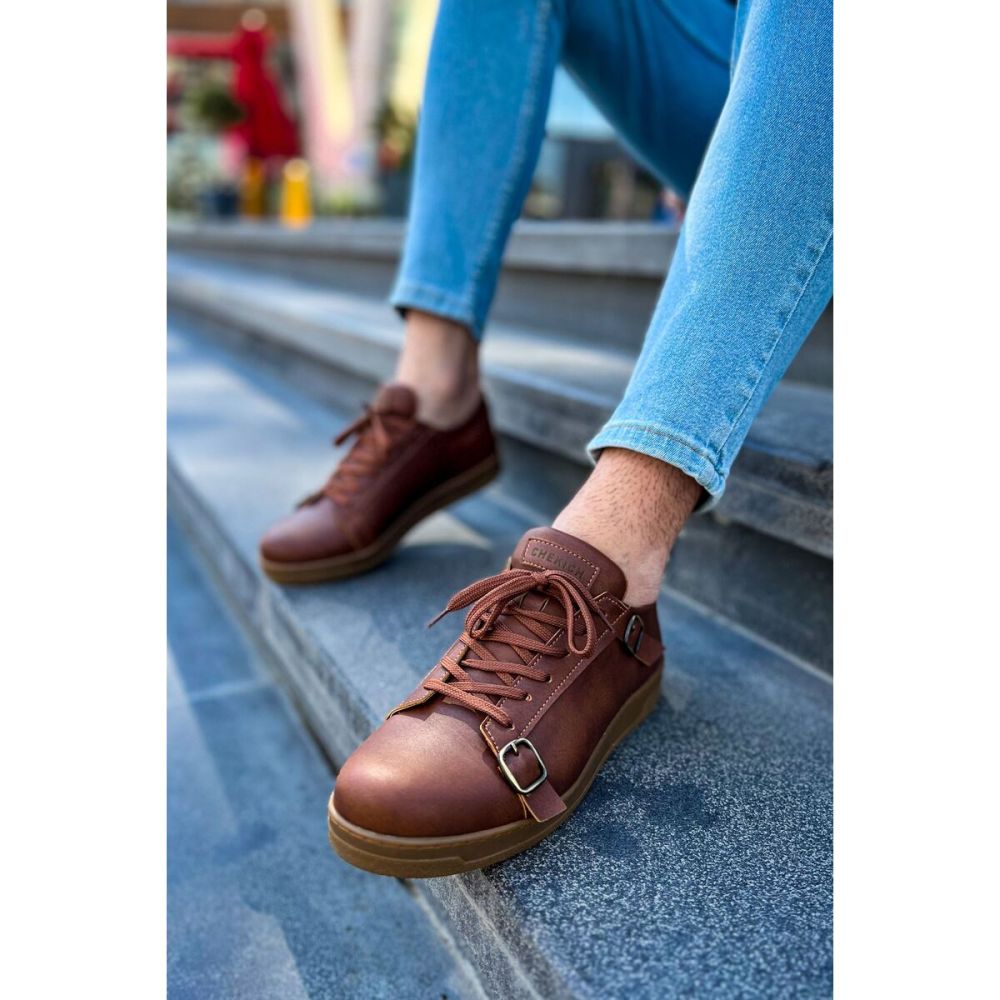 CH191 - CKT Side Buckle Erkek Ayakkabı TABA
