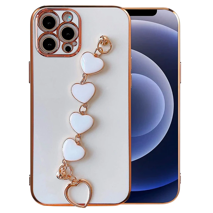 Ally iPhone 13 Pro 6.1inç Kılıf Kalp Bileklik Tutuculu Lüx Silikon Ask