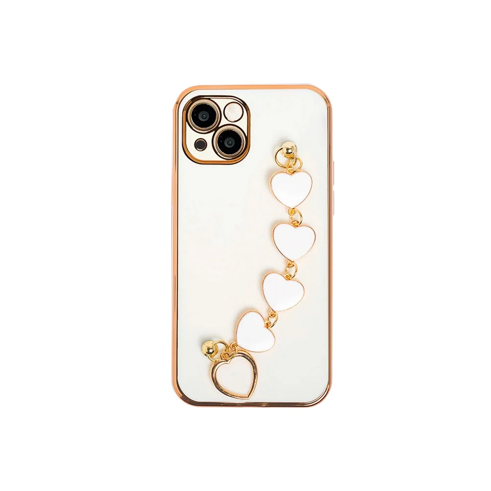 Ally iPhone 13 6.1inç Kılıf Kalp Bileklik Tutuculu Lüx Silikon Askılı 