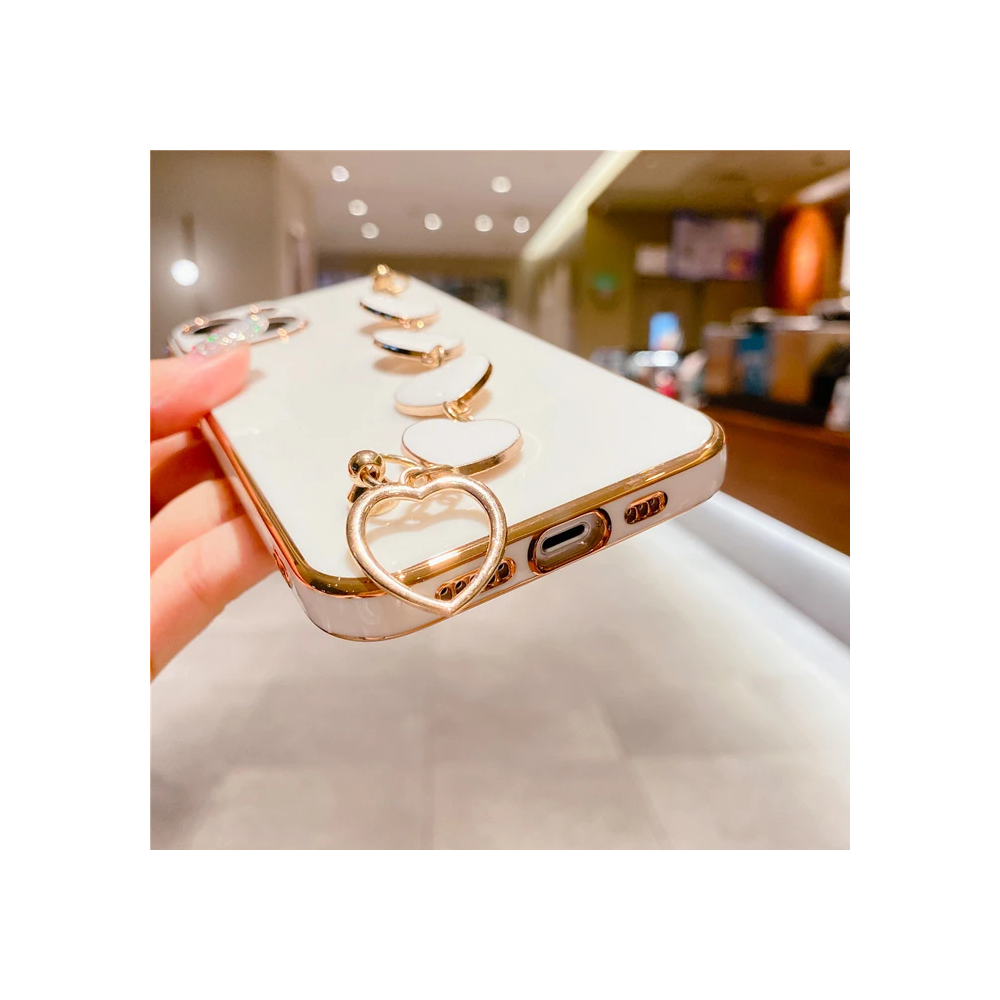 Ally iPhone 13 6.1inç Kılıf Kalp Bileklik Tutuculu Lüx Silikon Askılı 