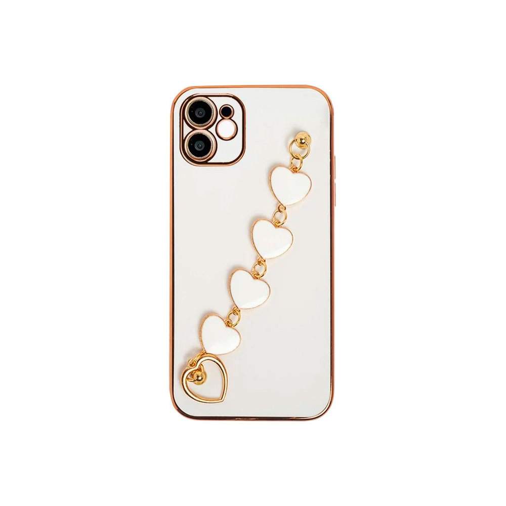 Ally iPhone 12 6.1inç Kılıf Kalp Bileklik Tutuculu Lüx Silikon Askılı 