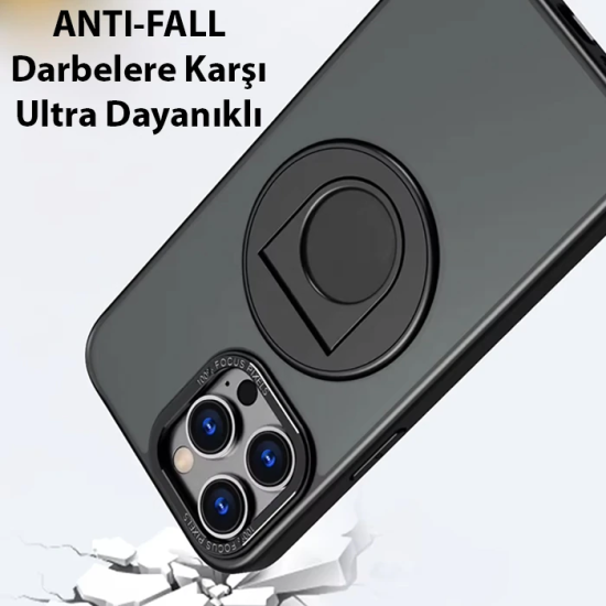 ALLY iPhone 14 Pro Max İçin Magsafe Uyumlu Yüzük Standlı Manyetik Sili