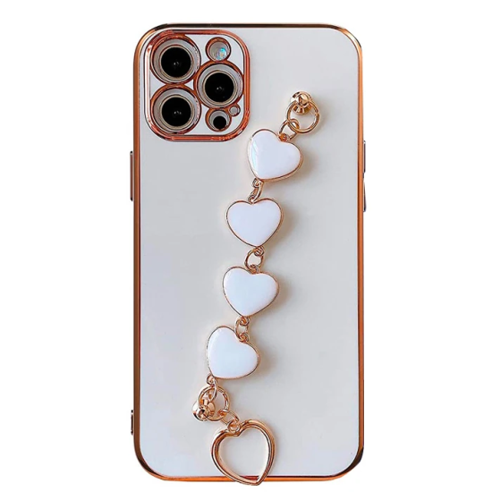 Ally iPhone 11 Pro Max 6.5inç Kılıf Kalp Bileklik Tutuculu Lüx Silikon