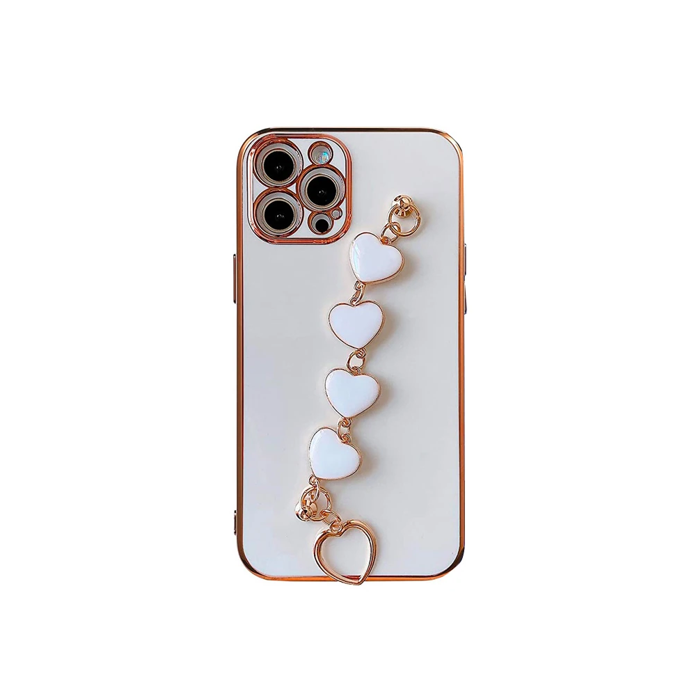 Ally iPhone 11 Pro Max 6.5inç Kılıf Kalp Bileklik Tutuculu Lüx Silikon