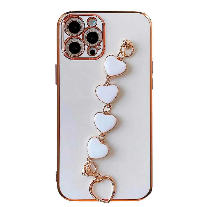Ally iPhone 11 Pro Max 6.5inç Kılıf Kalp Bileklik Tutuculu Lüx Silikon