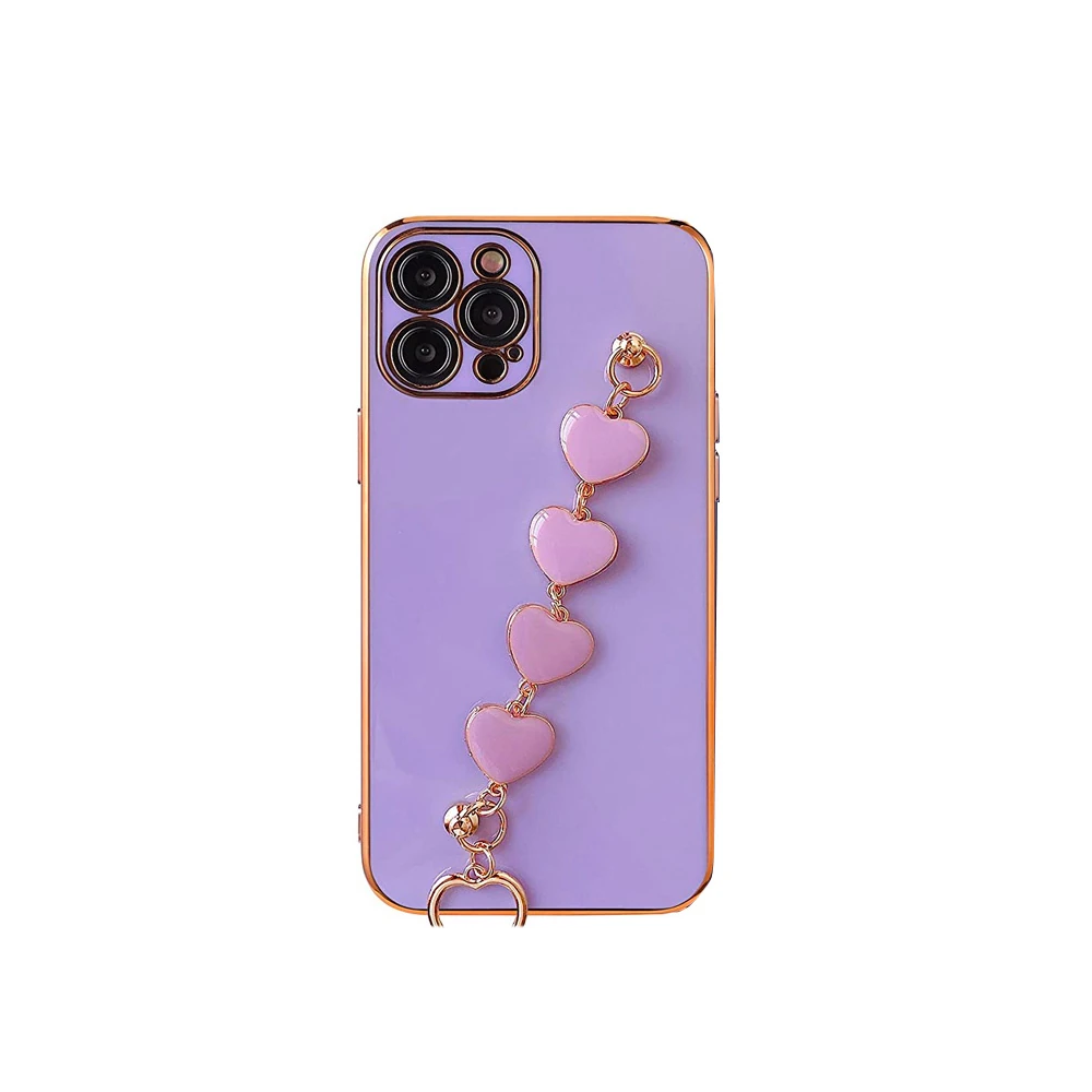 Ally iPhone 11 Pro Max 6.5inç Kılıf Kalp Bileklik Tutuculu Lüx Silikon