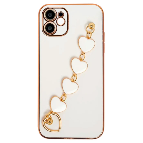 Ally iPhone 11 6.1inç Kılıf Kalp Bileklik Tutuculu Lüx Silikon Askılı 