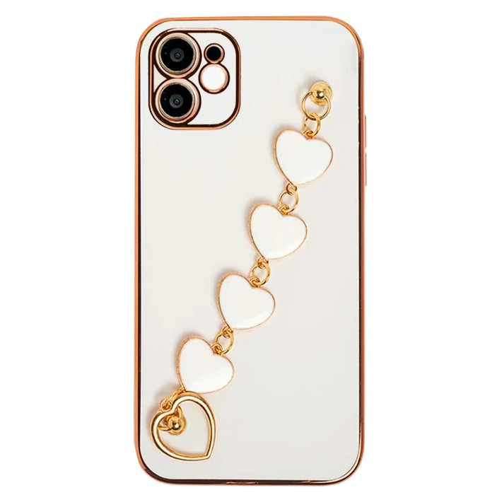Ally iPhone 11 6.1inç Kılıf Kalp Bileklik Tutuculu Lüx Silikon Askılı 