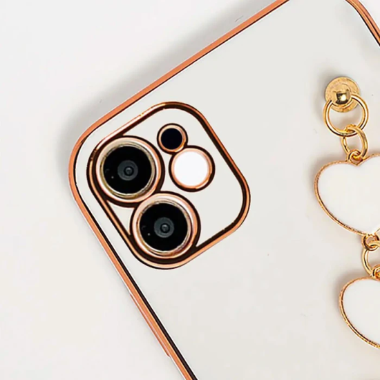 Ally iPhone 11 6.1inç Kılıf Kalp Bileklik Tutuculu Lüx Silikon Askılı 