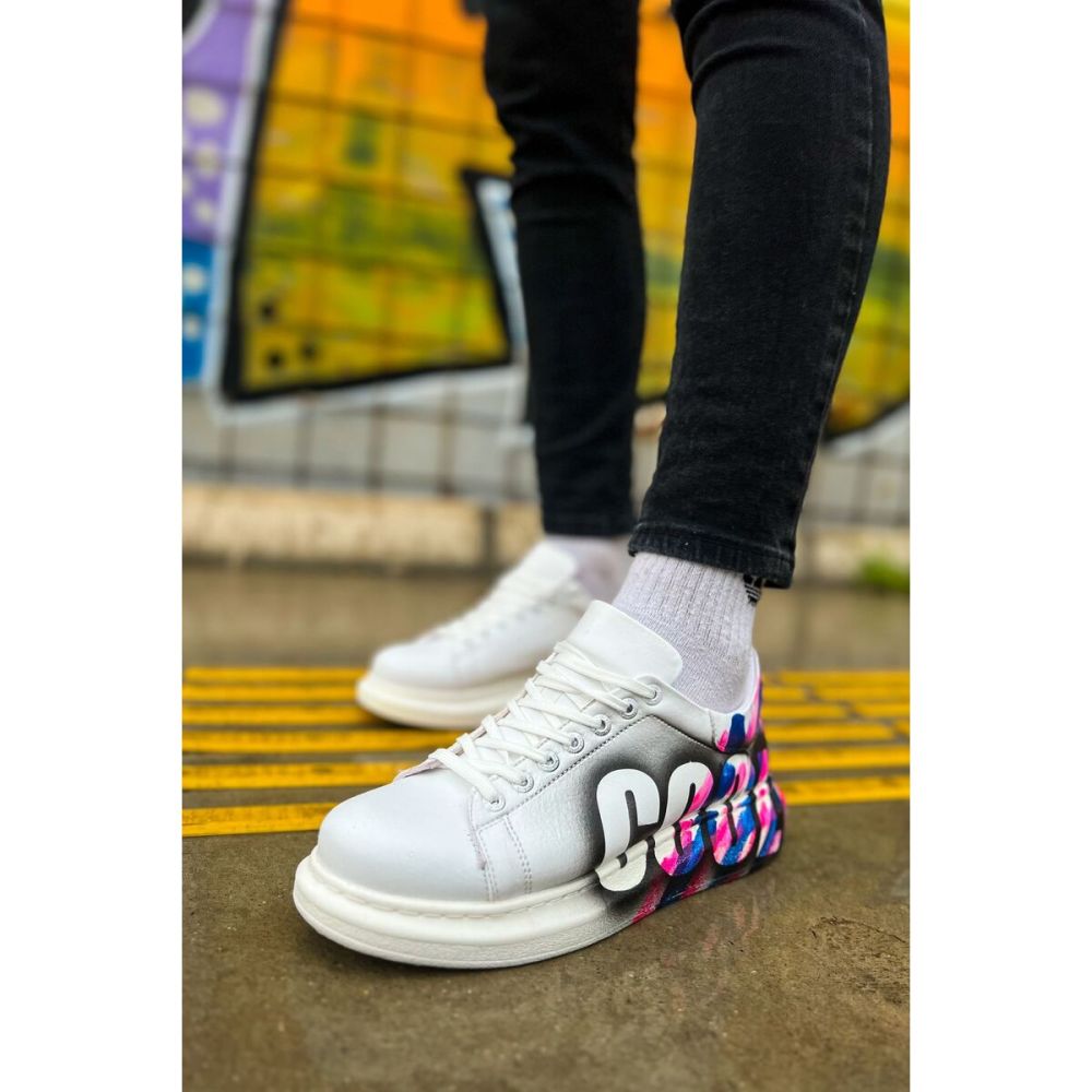 CH254 - CBT Pittura Erkek Ayakkabı 486 PEMBE / MAVI COOL