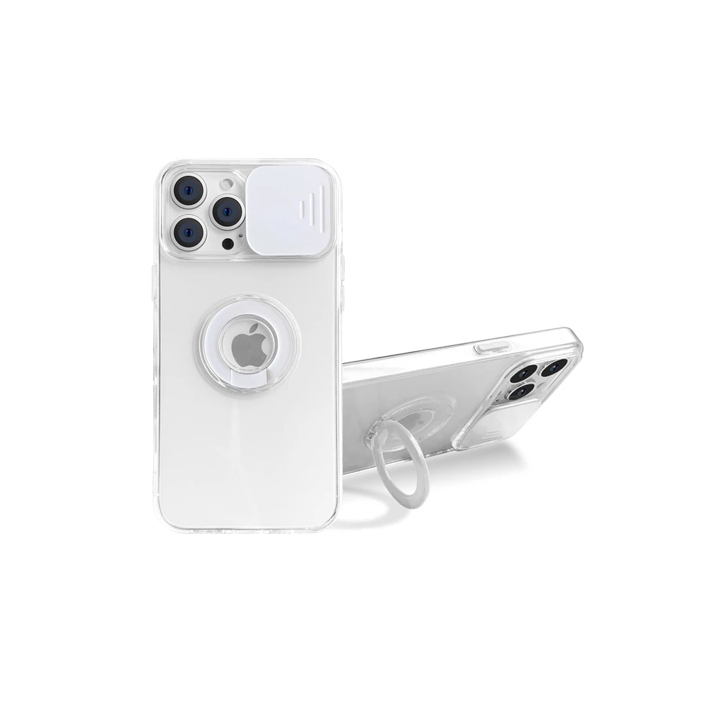 Ally iPhone 13 Pro 6.1 inç Kılıf Sürgülü Kamera Lens Korumalı Yüzük St