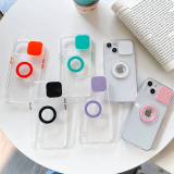 Ally iPhone 13 6.1 inç Kılıf Sürgülü Kamera Lens Korumalı Yüzük Standl