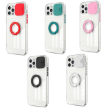 Ally iPhone 12 Pro Max Kılıf Sürgülü Kamera Lens Korumalı Yüzük Standl