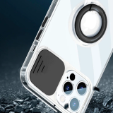 Ally iPhone 12 Pro Max Kılıf Sürgülü Kamera Lens Korumalı Yüzük Standl
