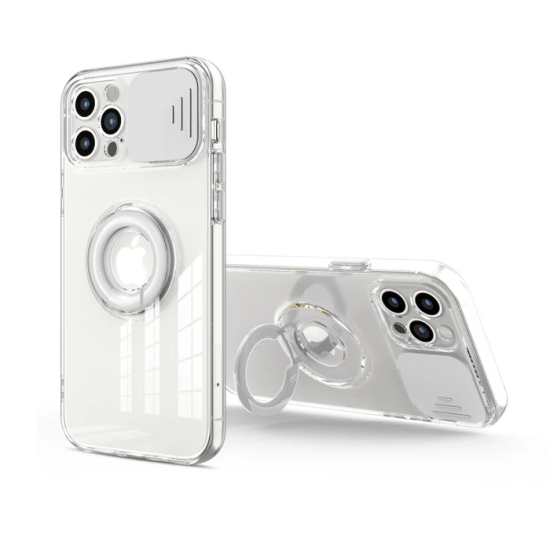 Ally iPhone 11 Pro 5.8inç Kılıf Sürgülü Kamera Lens Korumalı Yüzük Sta