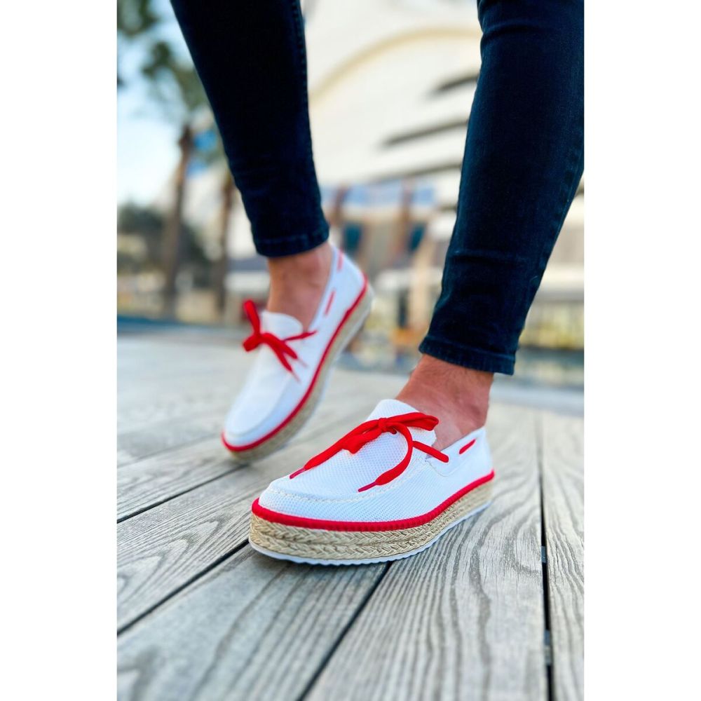 CH311 - Espadril Erkek Ayakkabı BEYAZ/KIRMIZI