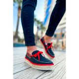 CH311 - Espadril Erkek Ayakkabı SIYAH - KIRMIZI