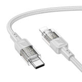 Hoco U129 Transparan Type-C to Lightning Data ve Şarj Kablosu 1m