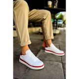 CH979 - Santoni GBT Spor Erkek Ayakkabı BEYAZ/KIRMIZI