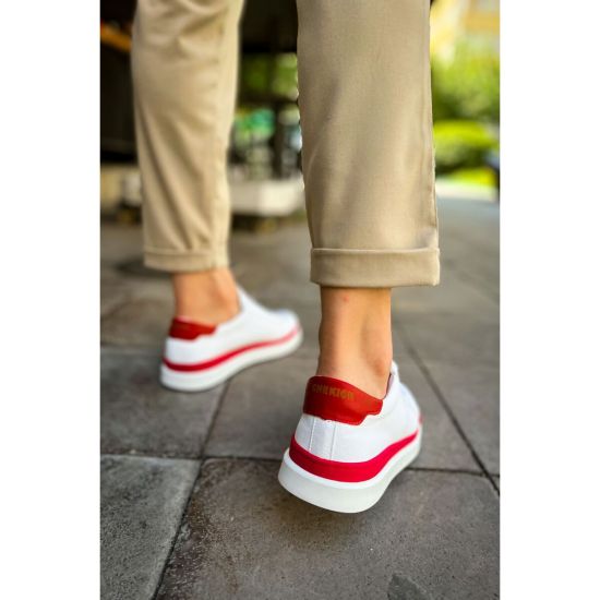 CH979 - Santoni GBT Spor Erkek Ayakkabı BEYAZ/KIRMIZI