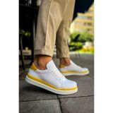 CH979 - Santoni GBT Spor Erkek Ayakkabı BEYAZ/SARI
