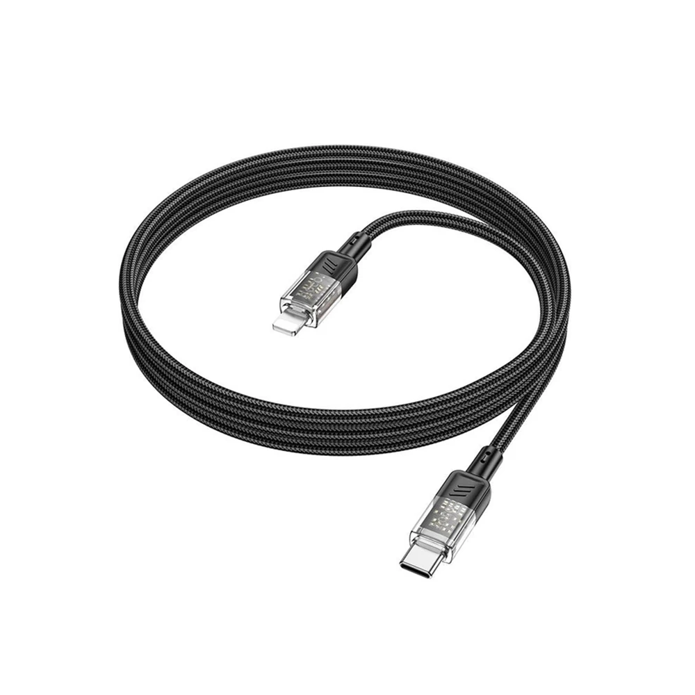 Hoco U129 Transparan Type-C to Lightning Data ve Şarj Kablosu 1m