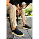 CH979 - Santoni GBT Spor Erkek Ayakkabı SIYAH/SARI