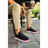 CH979 - Santoni GBT Spor Erkek Ayakkabı SIYAH/KIRMIZI 43 Numara